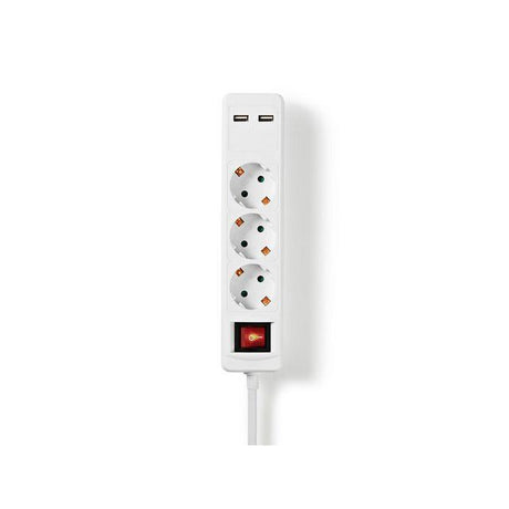 Branch outlet NEDIS earthed 3-way + 2 USB