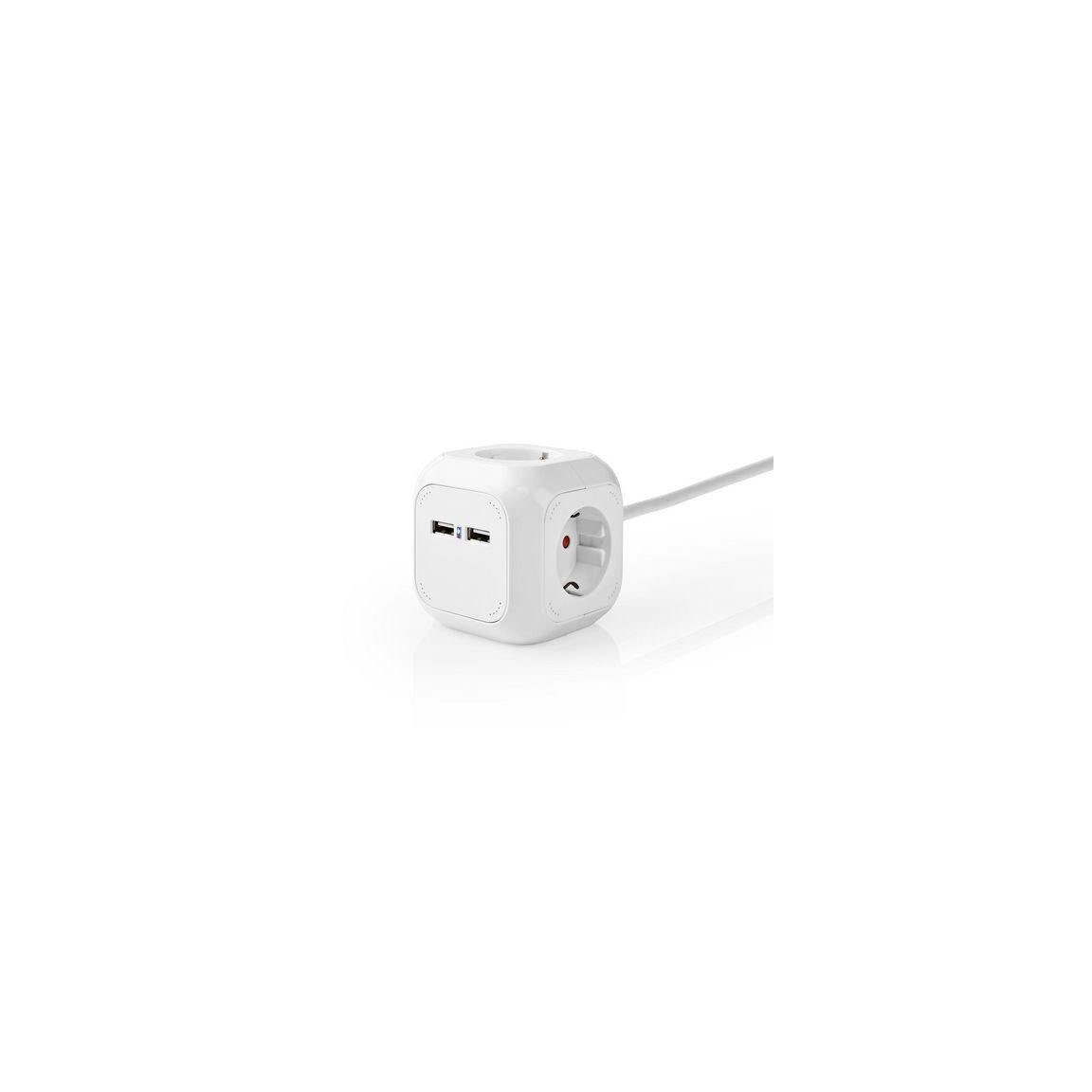 Branch outlet NEDIS earthed 4-way + 2 USB