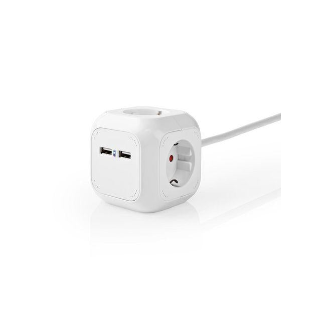Branch outlet NEDIS earthed 4-way + 2 USB