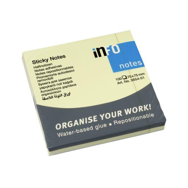 Notes INFO NOTES 75x75mm yellow