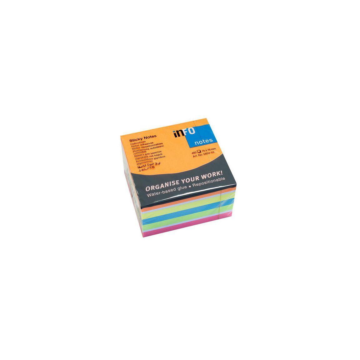 Notes INFO NOTES cube 75x75mm brilliant