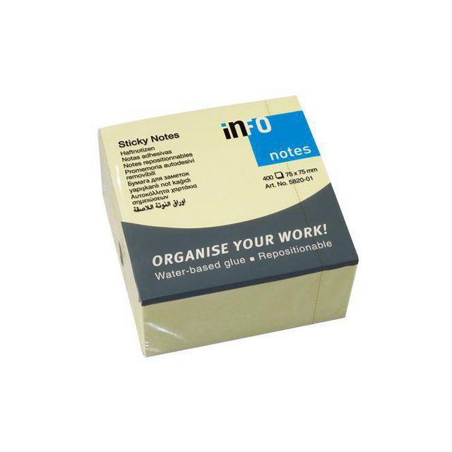 Notes INFO NOTES cube 75x75mm yellow
