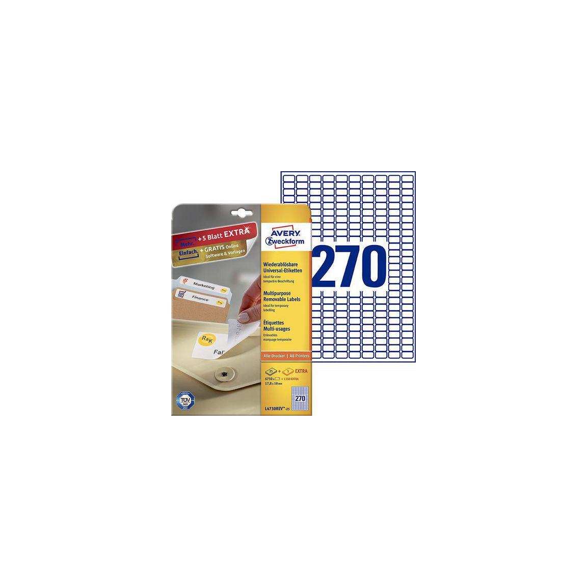 Label AVERY avtagb 17,8x10mm 8100/fp