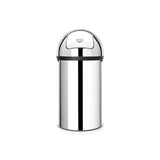 Wastepaper basket BRABANTIA Push 60L bright steel