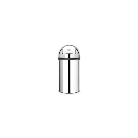 Wastepaper basket BRABANTIA Push 60L bright steel