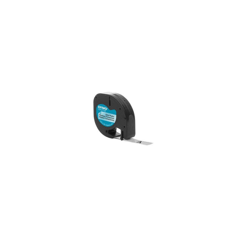Tape LetraTAG plastic 12mm black on transp