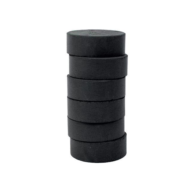 Colour pucks 57mm, black 6/pc