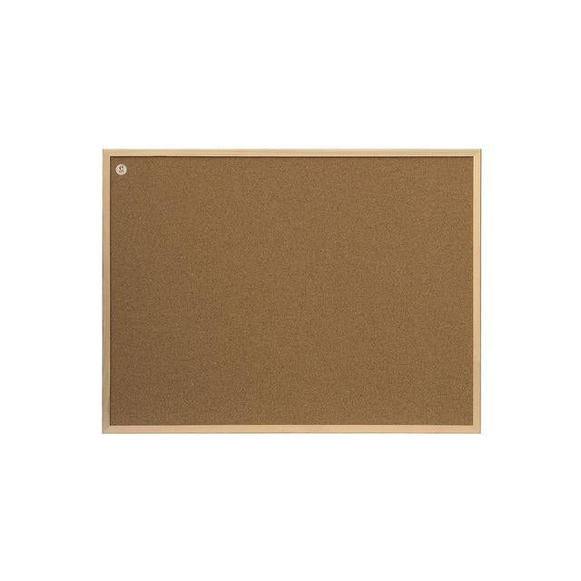Notice board cork wooden frame 90x60cm