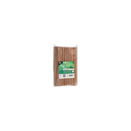 Straws PURE cardboard bendable 6mmx20cm 100/pc