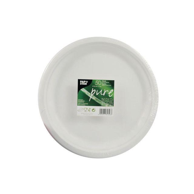 Plate PURE Bagasse 26 cm 50/pack