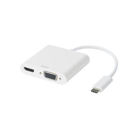 Adapter DELTACO HDMI/VGA/Audio/USB-C white