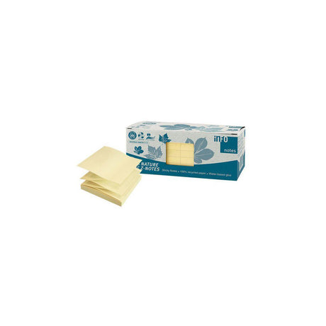 Notes INFO NOTES 75X75mm yellow 12/pc