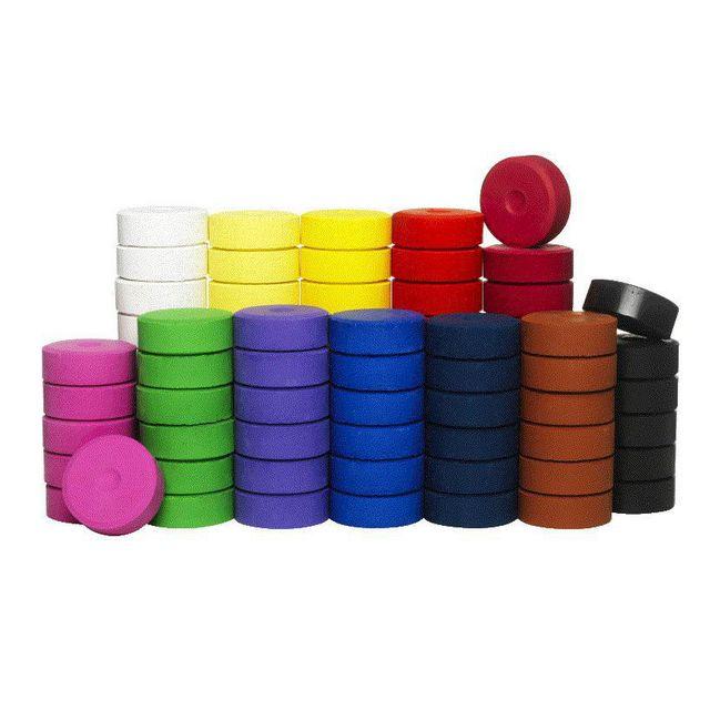 Colour block 44 mm white 6/pc