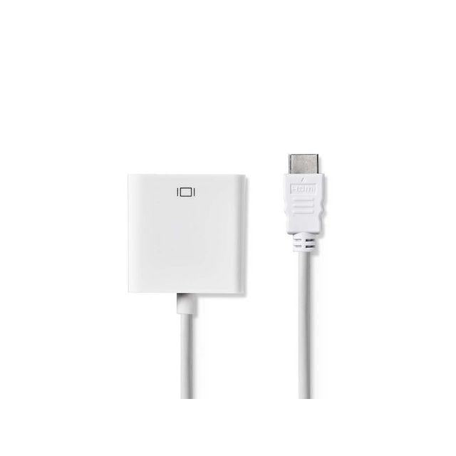Adapter NEDIS HDMI-VGA/3,5mm 0,2m white