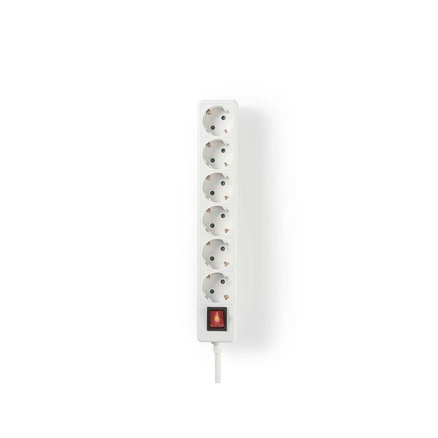 Branch outlet NEDIS earthed 6-way 1.5m white