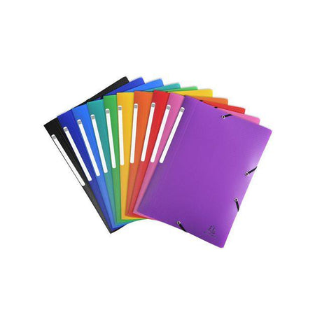 Rubber band folder 3 flap A4 PP sorted