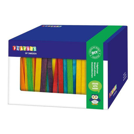 Coloured wooden sticks in box 1000/pc