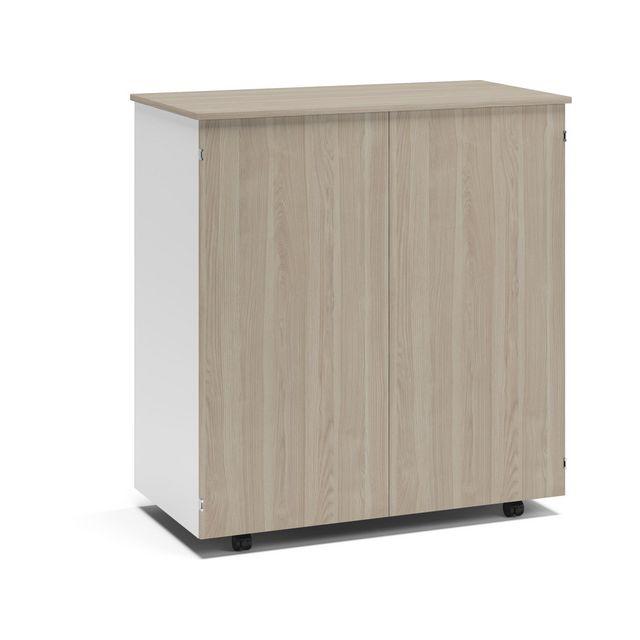 Cubic workstation white/white ash
