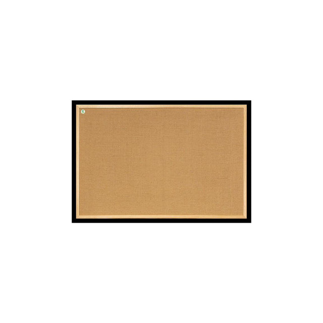 Notice board fabric with wooden frame 90x60cm