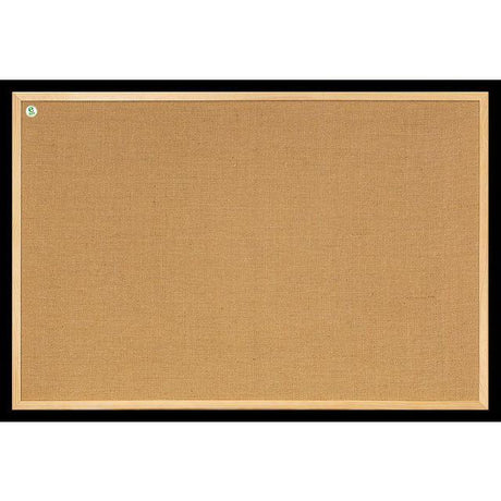 Notice board fabric with wooden frame 90x60cm