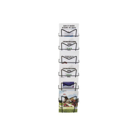 Brochure stand A5 portrait 6 compartments black