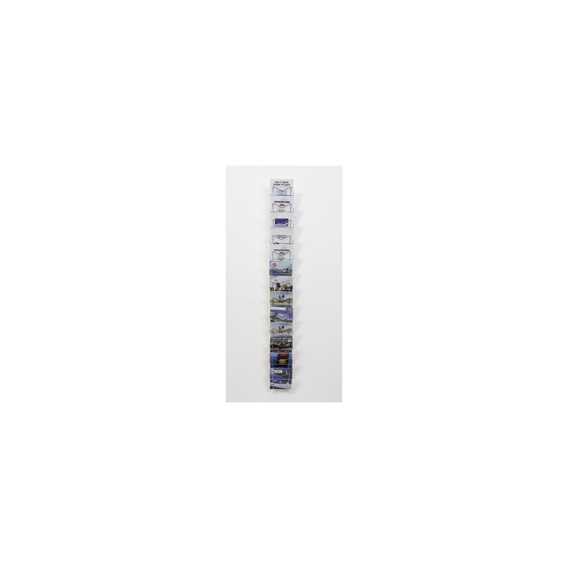 Brochure stand A5 portrait 13 compartments silver