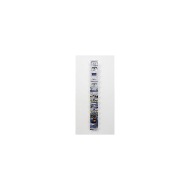 Brochure stand A5 portrait 13 compartments silver
