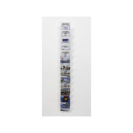 Brochure stand A5 portrait 13 compartments silver