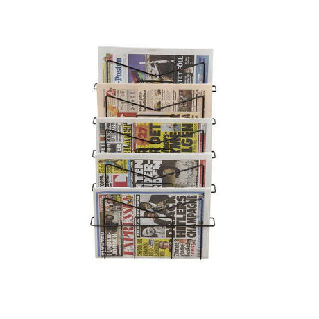 Magazine rack 5 compartments black