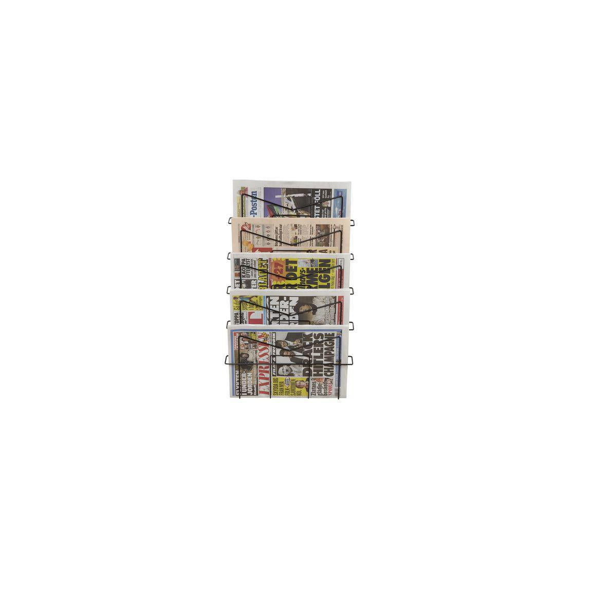 Magazine rack 5 compartments black