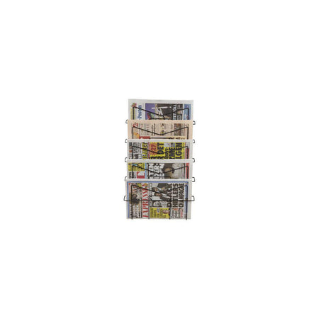 Magazine rack 5 compartments black