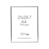 Frame A4 aluminium/plexiglass white