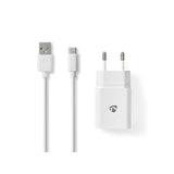 Wall charger NEDIS 2.4 A USB-C 1m white