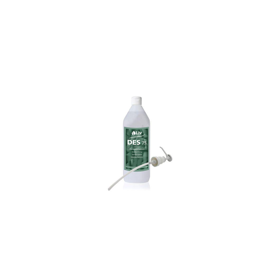 Hand sanitiser LIV Des75 with pump 1L