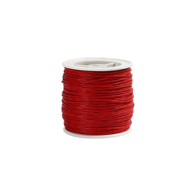 Cotton cord waxed Red