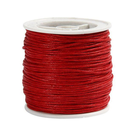 Cotton cord waxed Red