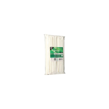 Straws PURE cardboard bendable 6mmx20cm 100/pc