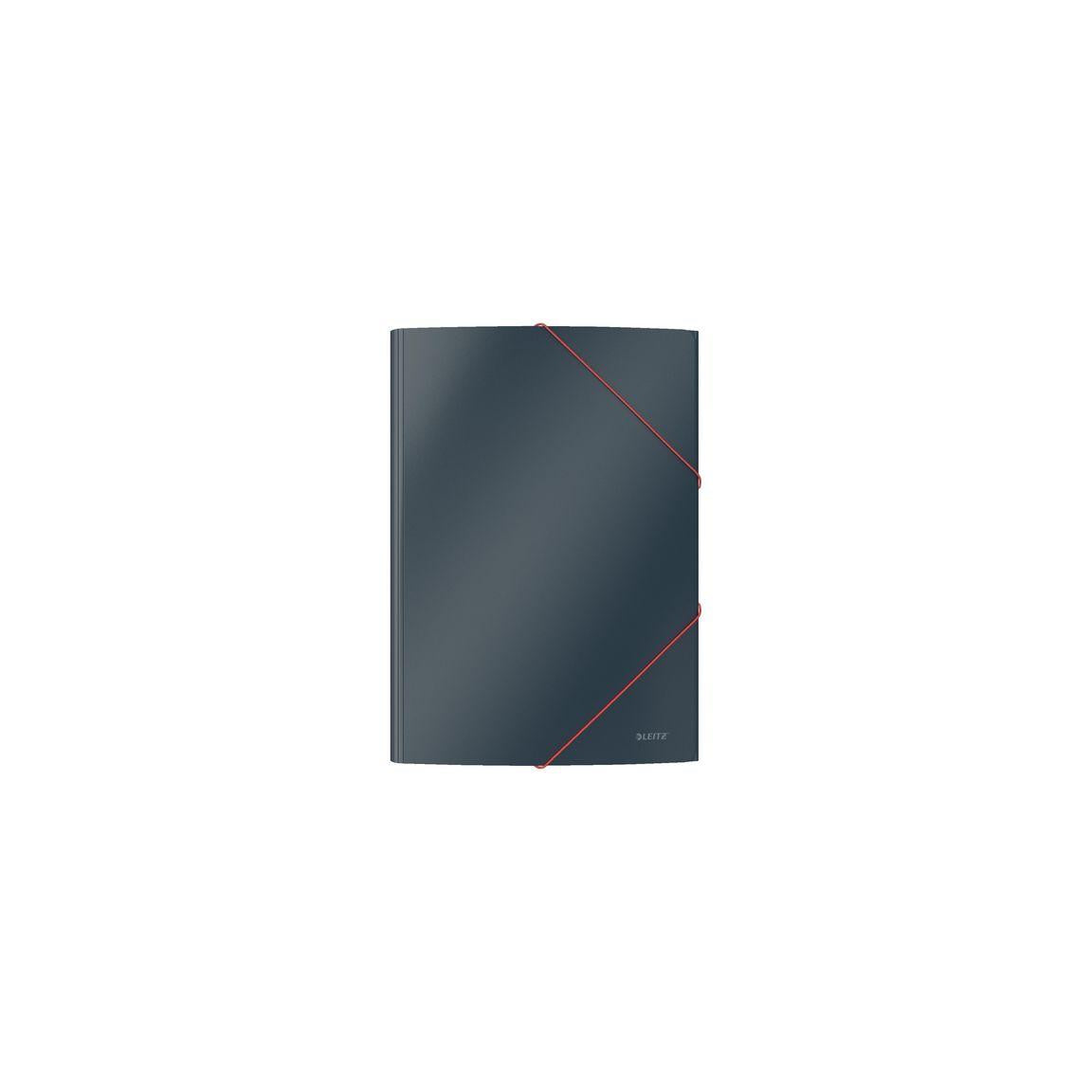 Rubber band folder LEITZ COSY 3-k A4 krt grey