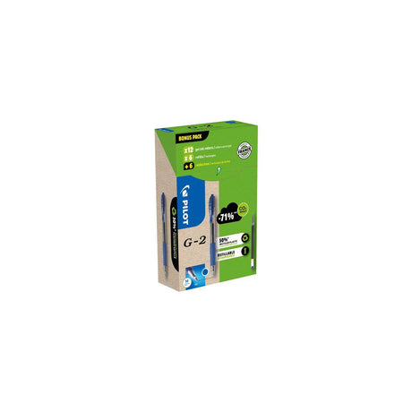 Gel pen PILOT G2 Greenp. blue 12+12/pack