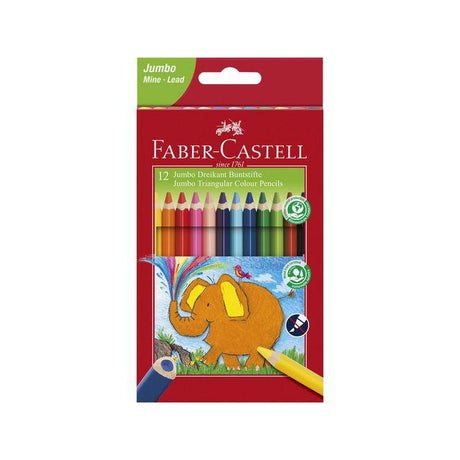 Jumbo triangle coloured pencil 12 colours/pack