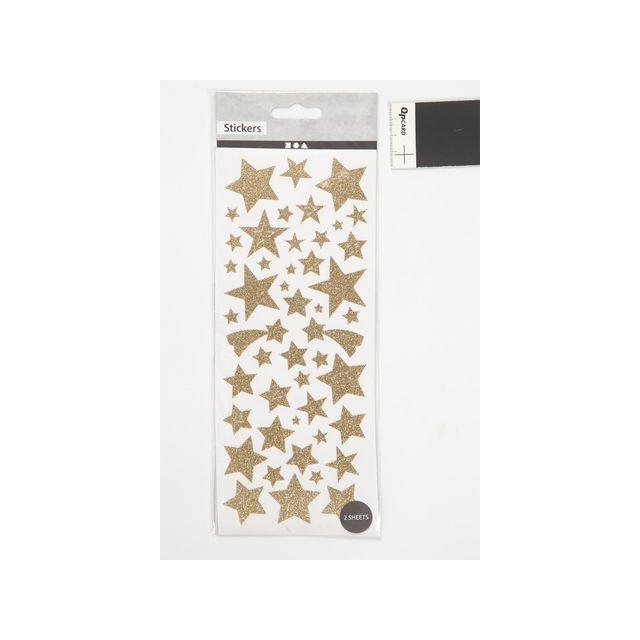 Glitter stickers gold stars 110/pc