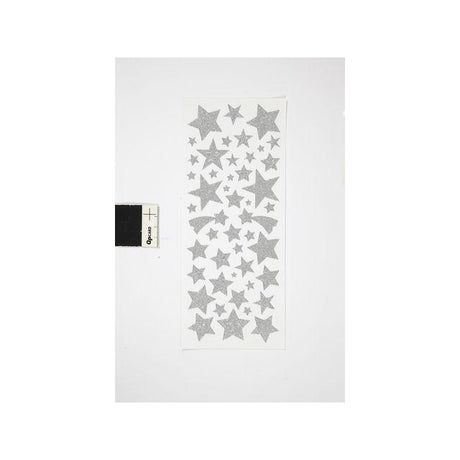 Glitter stickers silver stars 110/pc