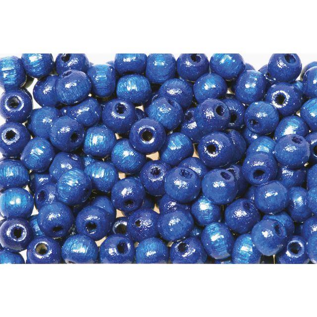 Wooden bead 8 mm blue 200/pack