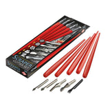 Scraper set 5 different tips incl. shank