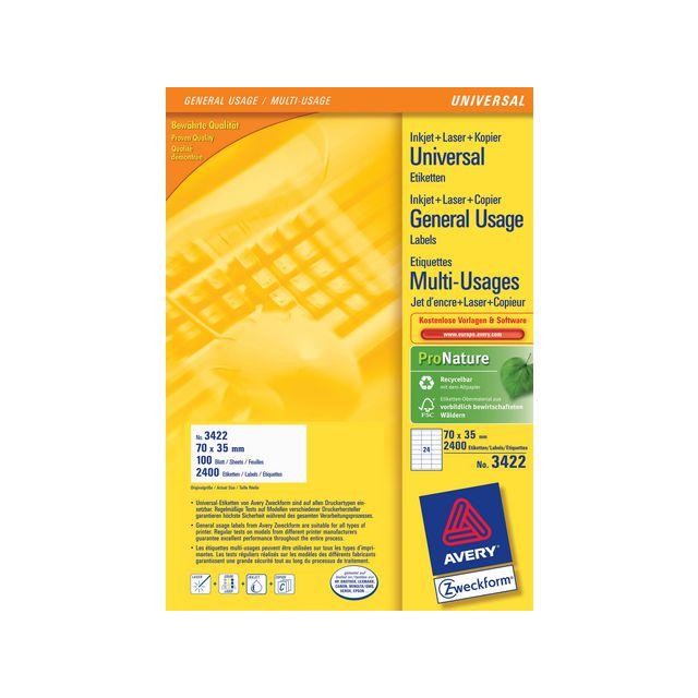 Label AVERY Ultragrip 70x35mm 2400/fp