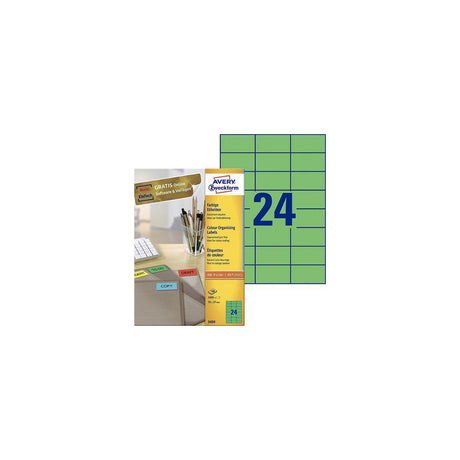 Label AVERY green 70x37mm 2400/pc