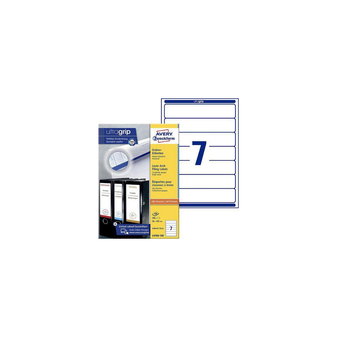Label AVERY Binder 192x38mm 700/fp