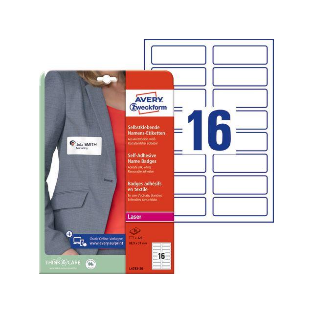 Nameplate AVERY 88,9x31mm 320/pc