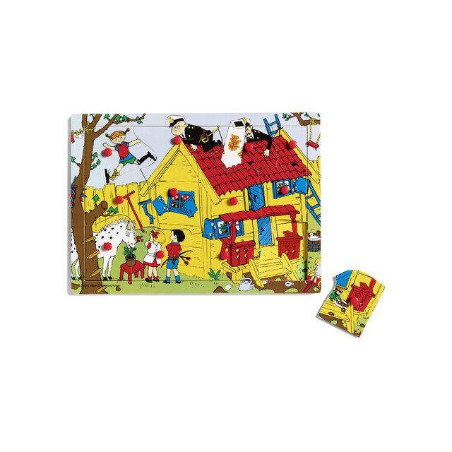 Knob puzzle PIPPI WOOD, 12 pieces