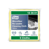 Microfibre cloth TORK 30,5x30,5cm yellow 6/pc